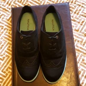 Nautica suede fabric wingtip oxfords